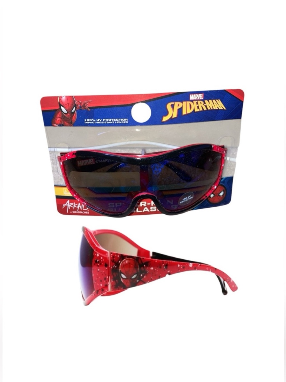 Marvel Spider Man Sports Wrap Paint Splatter Sunglasses